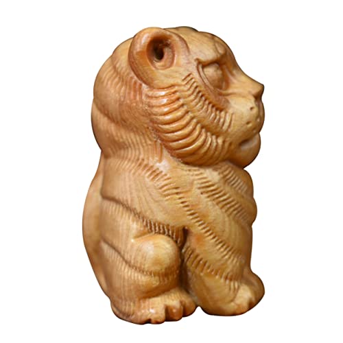 COLLBATH Holz Tiger Desktop Ornament Gefertigt Tee Haustier Tier Geformt Holz Tiger Ornament von COLLBATH