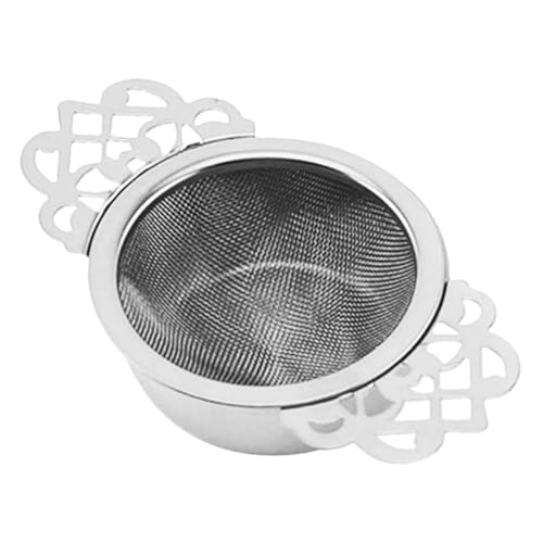 COLLBATH Teesieb aus Edelstahl Teesieb mit Rand Tee-Filter Teefilter für Kräutertee Teesieb Silber Fach Geschenkpapier loses Tee-Ei Vasen lose Teetasse Tee-Ei süß Rostfreier Stahl Silver von COLLBATH