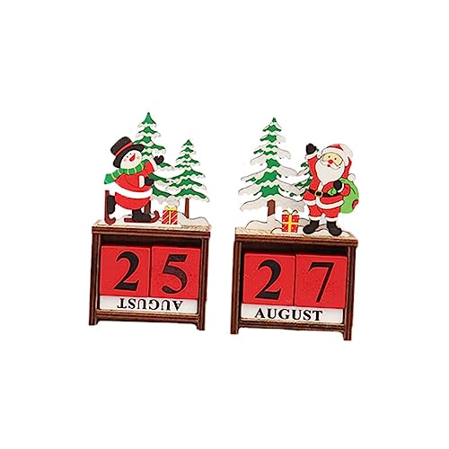 COLLBATH Tischkalender aus Holz für den einzug bürodeko wheinachtsgeschenk weichnachts home decoration Heimdekorationen Weihnachtsschmuck weihnachtskalender Bambus von COLLBATH