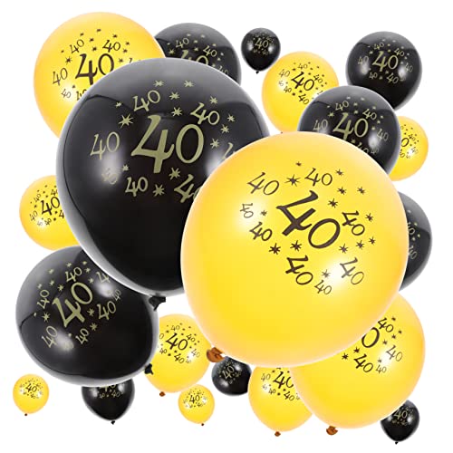 COLLBATH Und Schwarze Luftballons 40 Geburtstag Deko Latex Ballons Für Innen Und Außen Festliche Partydekoration Ideal Für Jubiläen Und Feiern von COLLBATH