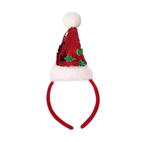 COLLBATH Weihnachts Kopfschmuck Weihnachtshut Clips Glitzernder Stoff Weihnachts Stirnband Für Mädchen Urlaubs Kopfbedeckung Für Kinder von COLLBATH