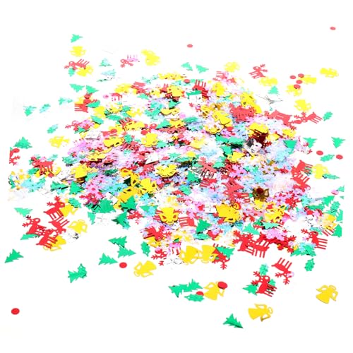 COLLBATH Weihnachtskonfetti Dekorationen Weihnachtsstreusel Masse Urlaub Tischstreuung Goldpapier Konfetti Krippenhandwerk Geburtstag Konfetti Krippendekor Weihnachtsstrumpf Stuffer Plastik von COLLBATH