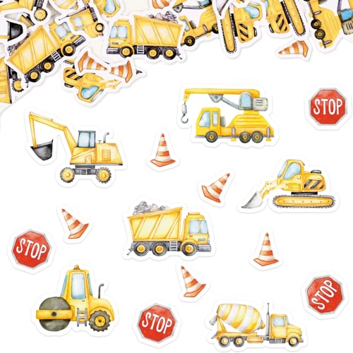 COLOFALLA COLOFALLA 100pcs Konfetti Baustelle Tischdekoration Kindergeburtstag Baustelle Deko Baustelle Konfetti Party Baustelle Geburtstag Deko von COLOFALLA