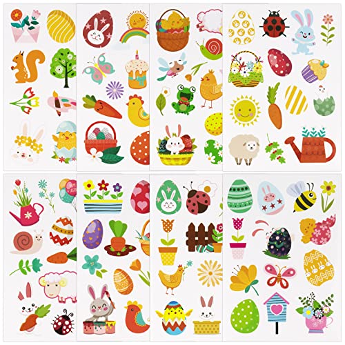 COLOFALLA 222 Stück Ostern Aufkleber Osteraufkleber Ostersticker Selbstklebend Osterhasen Ostereier Deko für Geschenke Umschlag Verpackung für Kinder Basteln von COLOFALLA