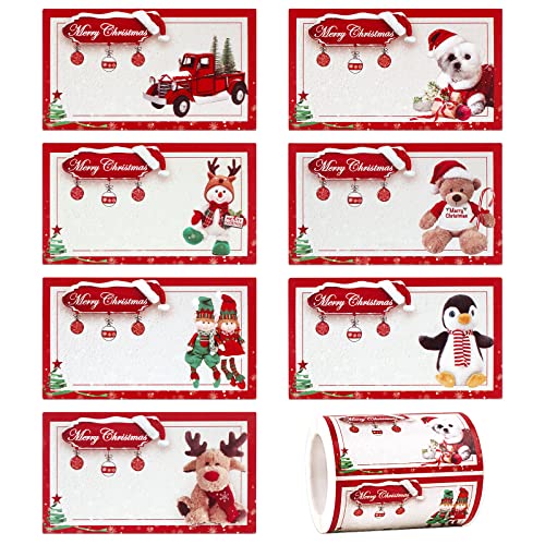 250 Stück Merry Christmas Etiketten Weihnachten Aufkleber zum Beschriften Weihnachtsaufkleber Weihnachtssticker Selbstklebend Klebeetiketten Geschenkaufkleber Marmelade Sticker von COLOFALLA