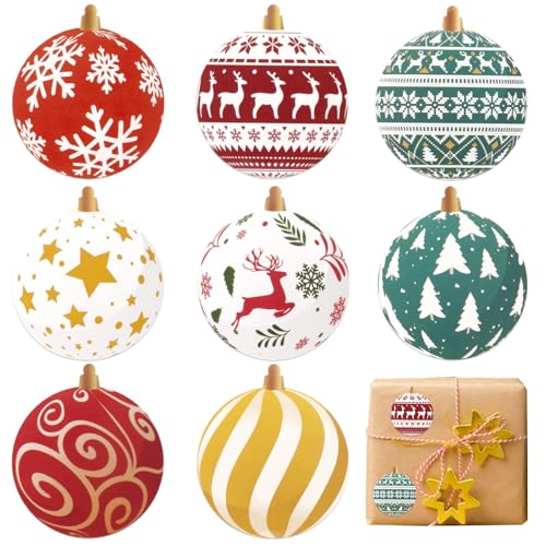 500 Stück Weihnachtskugeln Aufkleber Sticker Rolle Weihnachtssticker Weihnachtsaufkleber Selbstklebend zum DIY Basteln Party Geschenk Verpackung Adventskalender Deko von COLOFALLA