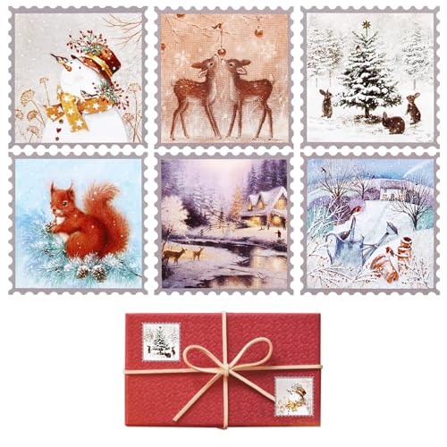 500 Stück Weihnachtssticker Selbstklebend Weihnachten Aufkleber Sticker Weihnachtsaufkleber Geschenkaufkleber Verpackung Etiketten Deko für Geschenke Geschenktüten Weihnachtskarten von COLOFALLA