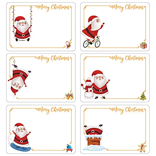 COLOFALLA 120 Stück Weihnachten Aufkleber Etiketten Selbstklebend zum Beschriften Merry Christmas Weihnachtsmann Geschenkaufkleber Sticker Weihnachtssticker Weihnachtsaufkleber Klebeetiketten von COLOFALLA