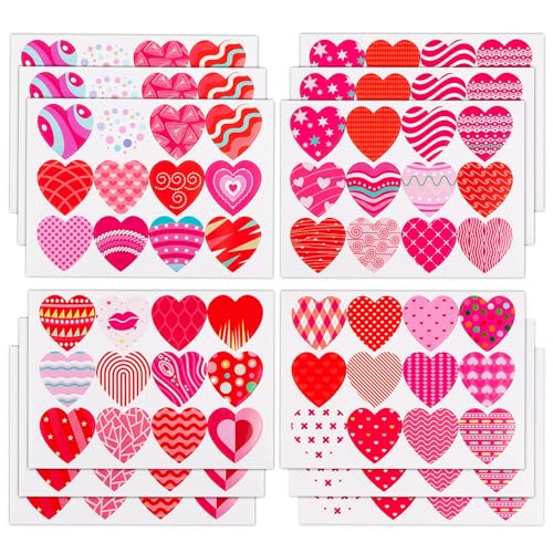 COLOFALLA 144 Stk 3.8cm Herzen Aufkleber Herz Sticker Groß Valentinstag Sticker Selbstklebend DIY Scrapbooking Basteln Sticker für Valentinstag Hochzeit Muttertag Geburtstag von COLOFALLA