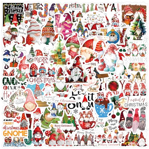 COLOFALLA 60 Stück Gnome Weihnachtsaufkleber Weihnachtssticker Weihnachtsdeko Weihnachten Sticker Aufkleber Xmas Deko für Geschenke Kinder Christmas Geschenk Wasserdicht Wiederverwendbar von COLOFALLA