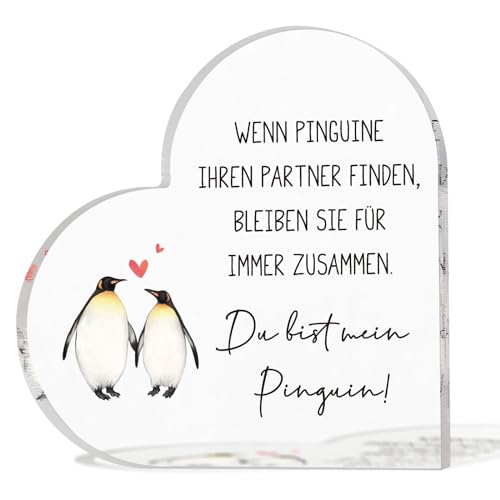 COLOFALLA Valentinstag Geschenke Pinguin Geschenke Partner Geschenke Jahrestag Geschenk für Sie Ihn Liebesgeschenke für Fräuen Männer Pinguin Deko für Jahrestag Jubiläum Hochzeit Verlobung Geburtstag von COLOFALLA