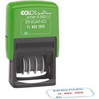 COLOP Datumstempel mit Text "Eingang" Green Line Printer 260/L selbstfärbend blau rot von COLOP