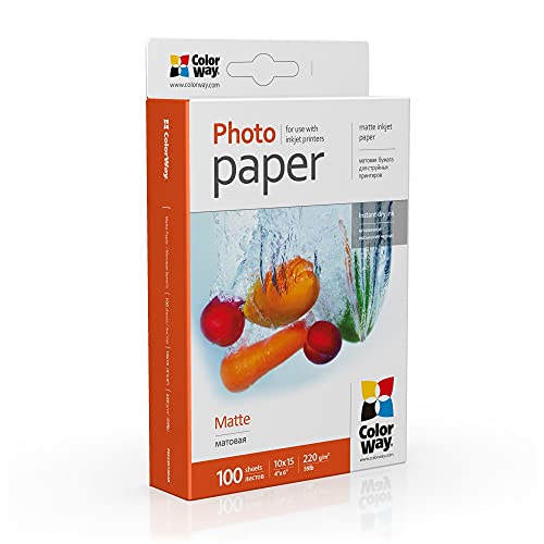 ColorWay Fotopapier Premium Matt, 10x15 cm, 220g/m², 100 Blatt von COLORWAY