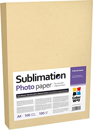 ColorWay Sublimations-Fotopapier, DIN A4, 100 g/m², 100 Blatt von COLORWAY