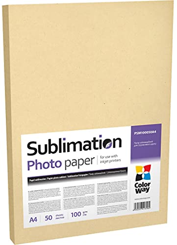 ColorWay Sublimations-Fotopapier, DIN A4, 100g/m², 50 Blatt von COLORWAY