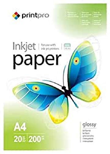 Fotopapier PrintPro von COLORWAY glänzend A4 200g/m² 20 Blatt Sofort Trocken Wasserfest für alle Tintenstrahldrucker von COLORWAY