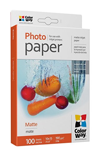 ColorWay Fotopapier matt 190g/m² 10x15 100 Blatt Tintenstrahldrucker matt 5 – 25 von COLORWAY