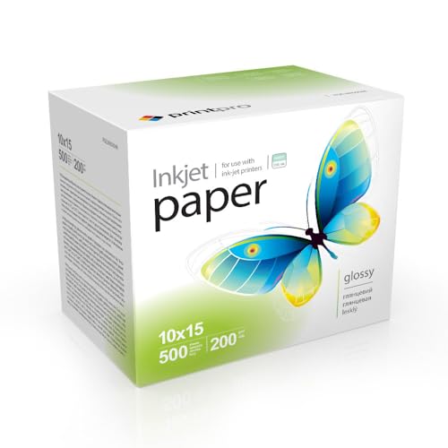 PrintPro Fotopapier, 10x15 cm, 200 g/m², 500 Blatt, Glänzend, für Tintenstrahldrucker von COLORWAY