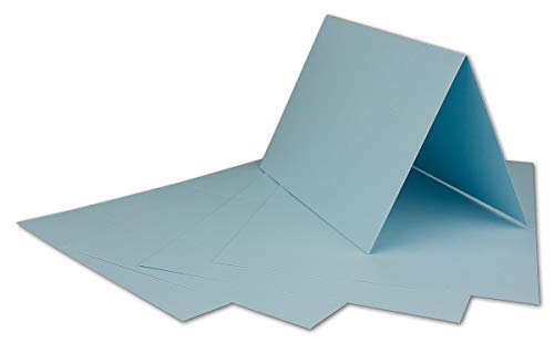 100 DIN A6 Faltkarten Hellblau - Karten zum selbstgestalten 14,8 x 21 cm - Klappkarten mit 160 g/m² - Colours-4-you von Glüxx Agent von COLOURS 4-YOU by Glüxx-Agent