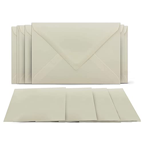 100 Klappkarten mit Umschlägen Set Vanille - DIN A6 Blanko Doppelkarten 14,8 x 21 cm (160 g/m²) - DIN C6 Umschlag 11,4 x 16,2 cm (100 g/m²) Nassklebung - Grußkarten Einladungskarten Hochzeit von COLOURS 4-YOU by Glüxx-Agent