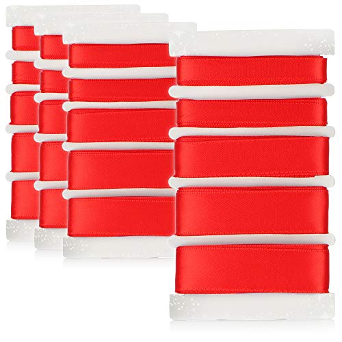 com-four® 20x Geschenkband - Rotes Schleifenband für Weihnachten und Geburtstag - Dekoband in drei unterschiedlichen Größen - 2 m (20 Stück - Dekoband rot - 2m/Band) von com-four