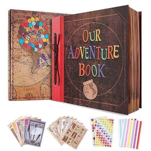 Our Adventure Book Scrapbook Album 12 x 12 Inch, DIY Handmade Travel Scrapbook Adventure Book for Couples, Anniversary, Wedding, Baby, Friend, etc Gift (ADVENTURE) (2) von COMBIUBIU