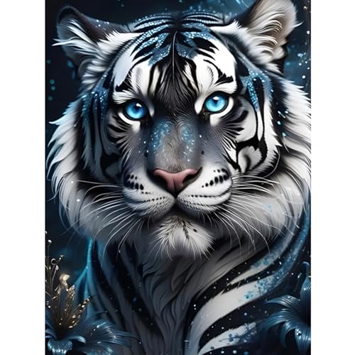 COMBYEO 5D Tiger Diamant Painting Pictures, DIY Tiger Diamant Art Painting Kits, Hängematte Diamond Painting Set for Adults Anfänger, Mosaic Making, Diamond Painting for Home Decor 30x40cm von COMBYEO