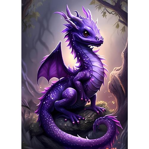 COMBYEO Diamond Painting Erwachsene Drachen, 5D Diamant Painting Bilder Erwachsene Drachen, DIY Diamond Painting Bilder Diamant Malerei Tier Set 30x40cm von COMBYEO