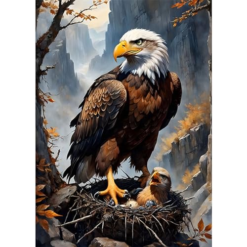 COMBYEO Diamond Painting Zubehör Adler Full Set, Malerei Diamant Painting Bilder Tier Kristallstickerei Kreuzstich Home Schlafzimmer Büro Wanddekoration 30x40cm von COMBYEO