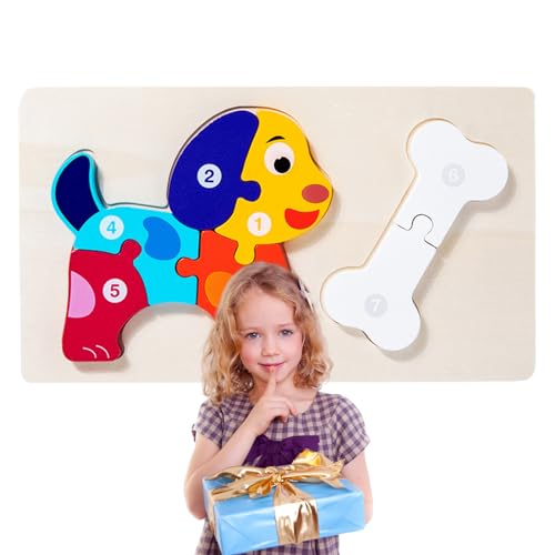 COMFOLIVING Holzpuzzles für Kinder | 3D-Nahrungsketten-Puzzles für Kinder,Lern- und Lern-Cartoon-Tier-Holzpuzzlespielzeug für Mädchen und Jungen ab 3 Jahren von COMFOLIVING