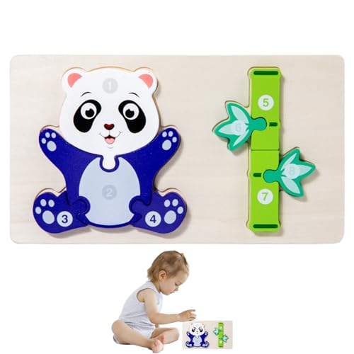 COMFOLIVING Tierpuzzles aus Holz für Kinder - Frühe Intelligenz Lernpuzzle 3D-Tiere Nahrungskette Puzzles | Buntes Cartoon-Tier-Holzpuzzle, Lernspielzeug für Kinder ab 3 Jahren von COMFOLIVING