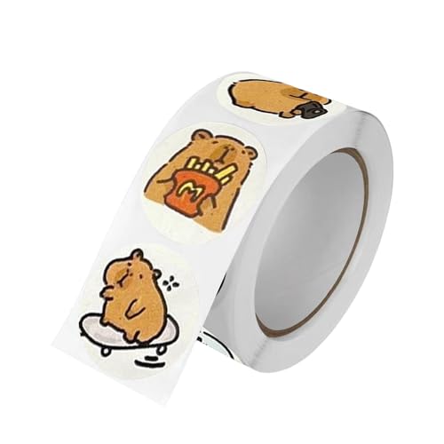 Capybara-Aufkleber - Niedliche Capybara-Rollaufkleber Für Wasserflaschen | Einfache Anwendung Capybara-Aufkleber | Design-Aufkleber Mit Tiermotiven | Multifunktionale Rollende Tieraufkleber von COMFOLIVING