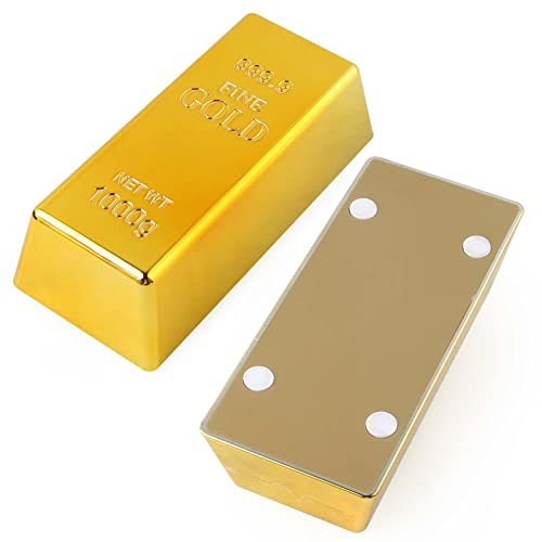 Gold Brick Real - Gefälschtes Goldbarrenspielzeug | Gefälschte Goldbarren-Dekorationen Für Kinder | Schatzkisten Partyzubehör | Minii Gefälschter Goldener Ziegel Zum Basteln Für Geburtstagsgeschenke, von COMFOLIVING