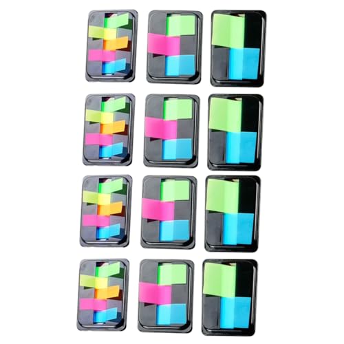 COMNESTBI 2 Sätze Neon Tabs Pastell Textmarker Farbige Karteikarten Haftnotizen Lesezeichen Lesezeichenaufkleber Lesezeichen Notizblöcke Textmarker Klebeband Seitenteiler 6Boxen*2 von COMNESTBI