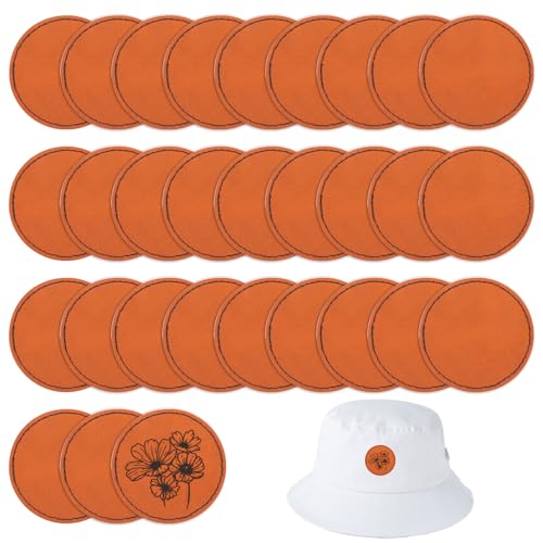 COMNICO 30 Stück Lederflicken für Hüte Selbstklebenden Runden Reparatur Leder Patch Kit für Kleidung Hüte Rucksäcke Stoffreparatur Nähzubehör (Braun) von COMNICO