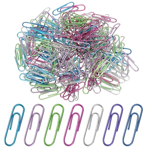 COMNICO 350 Stück Farbige Büroklammern 2,8 cm Rutschfeste Metall Büroklammern für Papierkram, Aktenklammern, Büro, Schule von COMNICO