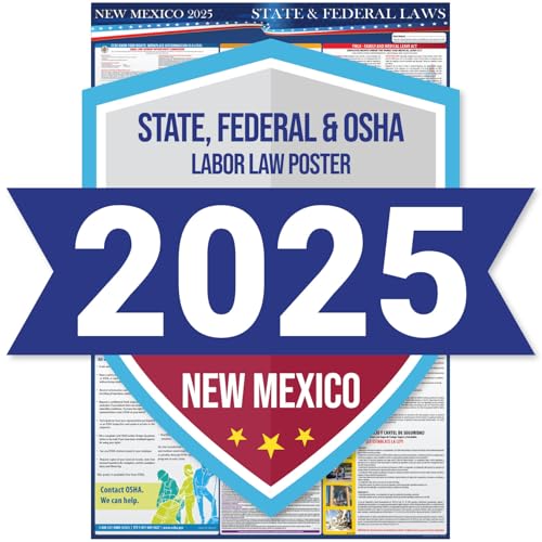 Poster 2025 New Mexico State and Federal Labor Law – OSHA Workplace Compliant – Pflichtvorschriften für Mitarbeiter – All in One Required Compliance Posting 40,6 x 101,6 cm – laminiert von COMPLIANCE AUDIT CENTER