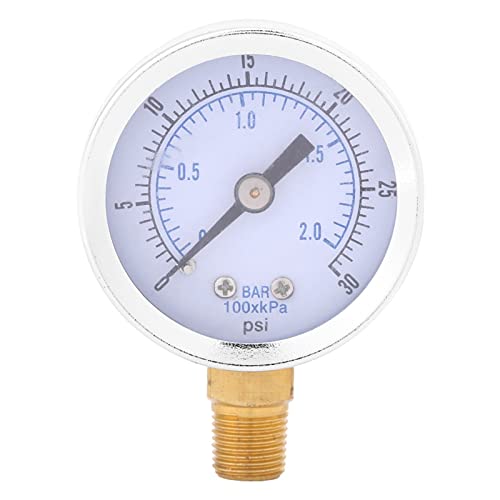 0–30 Psi 0–2 Bar Mini-Zifferblatt für Wasser, Öl, Kompressor, Hydraulisches Manometer von COMTERVI