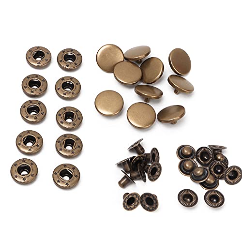 10 Sets 15 Mm Metall-Druckknöpfe, Näh-Druckknöpfe für Kleidung, Geldbörse, Geldbörse, Puppe, Nähen, Bastelprojekte, Heimwerken (#1) von COMTERVI