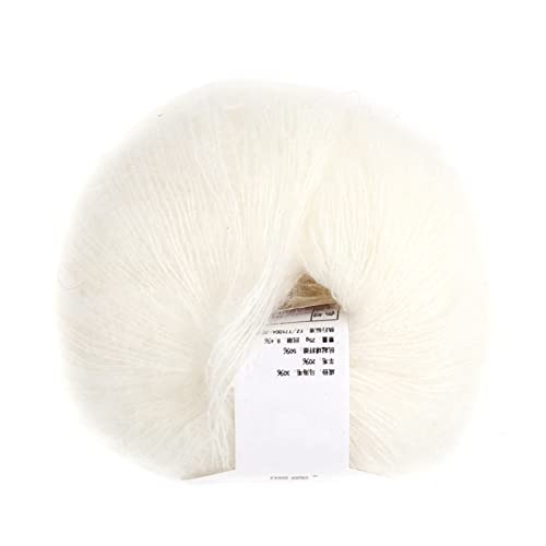 Beliebtes Weiches Mohair-Pashm-Strick-Angora-Langgarn aus Warmer Wolle (01 weiß) von COMTERVI