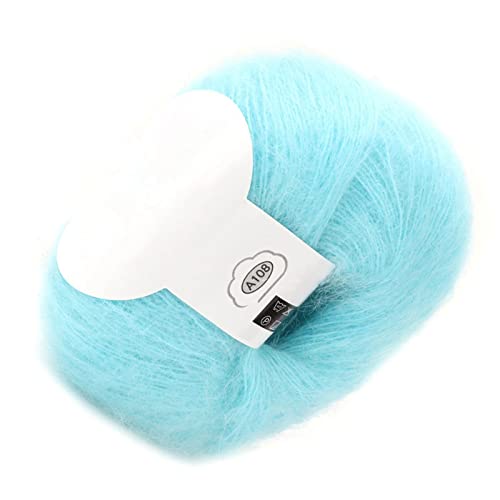 Beliebtes Weiches Mohair-Pashm-Strick-Angora-Langgarn aus Warmer Wolle (07 Wasserblau) von COMTERVI