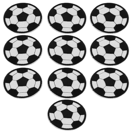 Fußball-Stickerei-Patches, 10 Stück, Rucksack, Kleidung, Zubehör, Aufnäher, Aufkleber, Abzeichen von COMTERVI