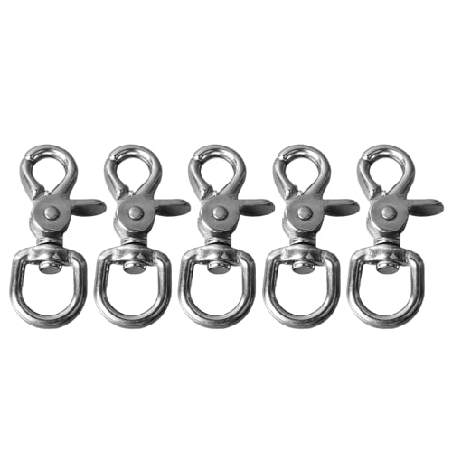 Schlüsselanhänger-Karabiner, 5 Stück, Schlüsselanhänger-Clips, 66 X 17 Mm, Edelstahl, Hochglanzpolierter Karabinerverschluss für Bastelschmuck von COMTERVI