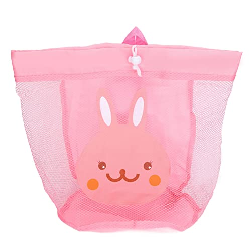 Strandtasche aus Netzstoff, mit Schultergurt, Wiederverwendbare Cartoon-Spielzeugtasche, Faltbar, Muscheln Sammeln, Sandsäcke für und Babys (Rosa) von COMTERVI