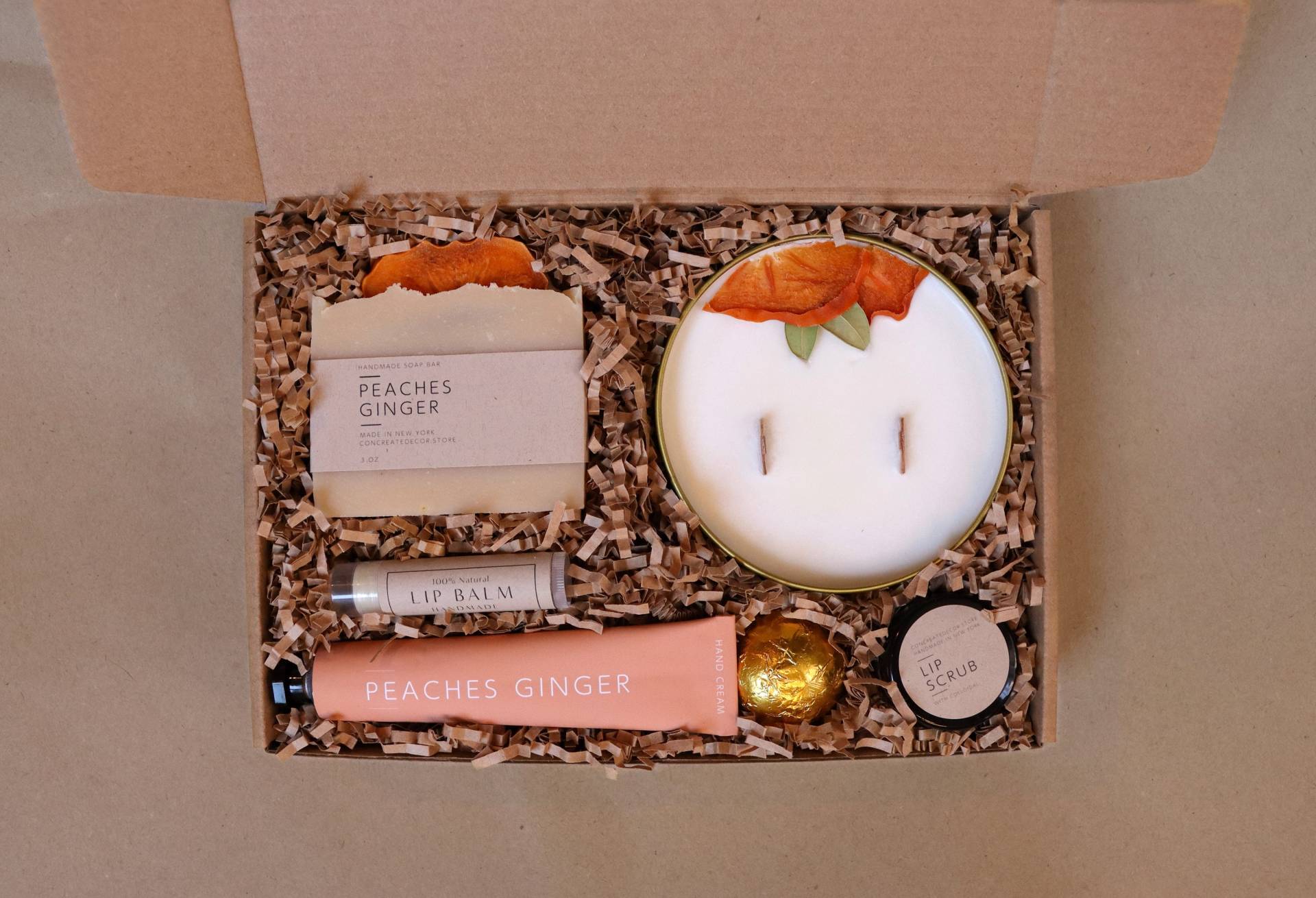 Pfirsiche Ingwer | Bad & Beauty Box Spa-Geschenkset Für Sie Frau Spa Kit Frauen Geschenk Zum Muttertag Spa-Sets von CONCREATEdecor