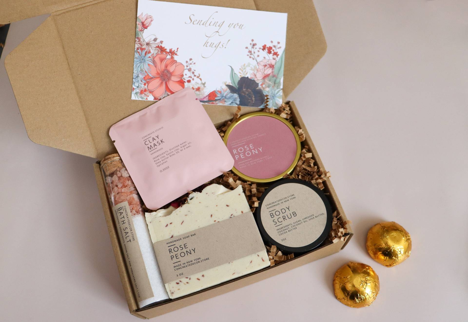 Schicke Dir Umarmungen. Thinking Of You Care Paket. Denken An Sie Geschenkbox. Entspannender Gemütlicher Kerzen-Geschenkkorb. Pflegepaket Für Freund von CONCREATEdecor