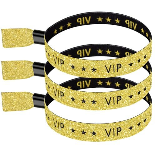 CONFUSE 100er-Pack VIP-Stoff-Event-Armbänder, Einfarbige Stoff-Armbänder, Farbige Armbänder für Aktivitäten, Partys (Gold), Langlebig, Einfach zu Verwenden von CONFUSE