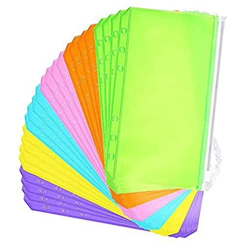 CONFUSE 24 StüCke Budget Binder, Bargeld UmschläGe für die Budgetierung, A6 Binder Pocket, Budget Binder mit ReißVerschluss UmschläGen von CONFUSE