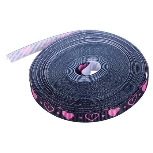 CONGARTENO 1 Rolle Dekoratives Gurtband Valentinsbänder Herzband Valentinsband Valentinstag Band geschenkverpackung geschenkband Weihnachtsband verdrahtet Bänder zum Basteln Polyester Black von CONGARTENO