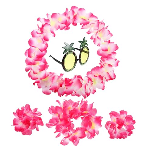 CONGARTENO 1 Satz Hawaiianische Lei Hawaii-party-requisiten Luau-partygirlande Hawaii-themenstütze Strandparty-sonnenbrille Tropische Girlande Simulationsblumenkette Hawaii-sonnenbrille Tuch von CONGARTENO